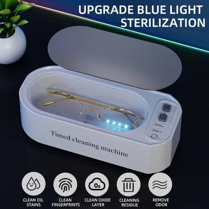 Ultrasonic Glasses Cleaner, 50KHz Contact Lens Cleaner, Household Timer Jewelry Toothbrush Cleaner, Brush Dentures, New MIJIA