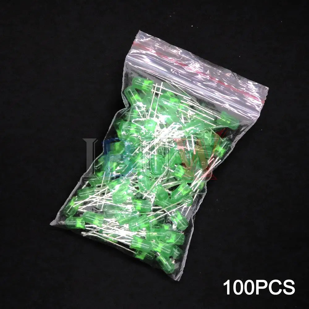 100PCS/LOT, 5mm LED Diode, F5 Assorted Kit, White Green Red Blue Yellow Orange Pink Purple Warm White DIY Light Emitting Diodes, IBUW