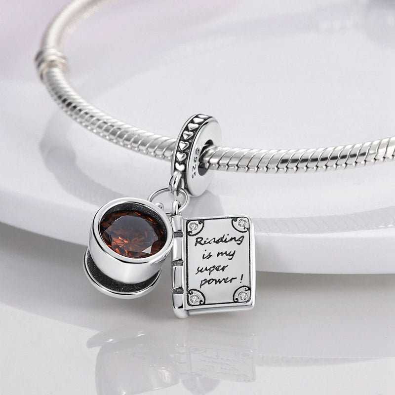 Dijes de plata de ley 925 originales, abalorios de cristal de vino, taza de café, dije colgante para pulseras de mujer, joyería DIY, regalo