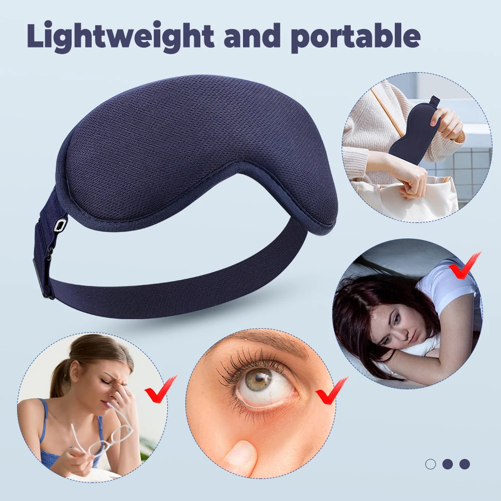USB Charging Hot Compress Eye Mask for Dry Eye Relief, Heated Massage Steam Eyemask with Remote Control for Office and Sleeping Use