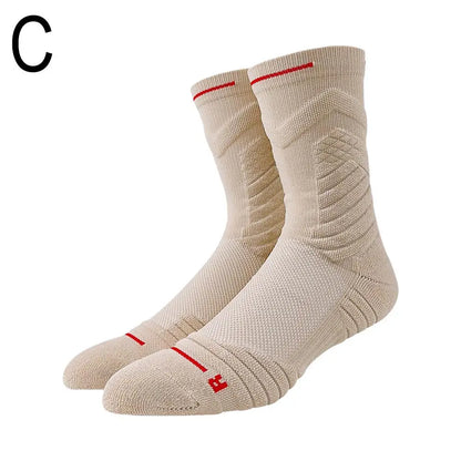 Bullfight 2.0 Men's High-top Sports Towel Basketball Socks, Bottom Practical Professional Long-tube Mid-tube Elite Thick Running Socks