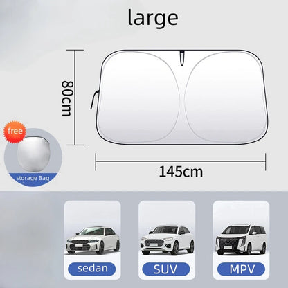 Car Front Window Sunshade Cover, Sun Shade, Windshield Visor, Windscreen Folding Auto UV Protection Styling Accessories