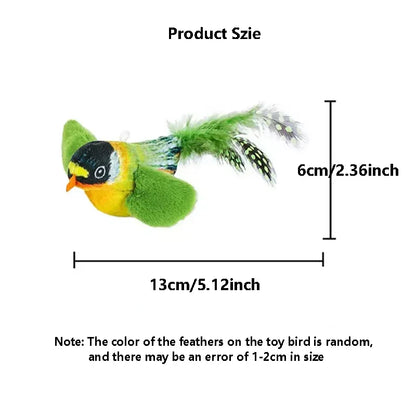 Pet Toy Cat Plush Toy Emulates the Sound Bird to Amuse the Cat Elastic Rope to Relieve Boredom and Resist Scratching and Biting