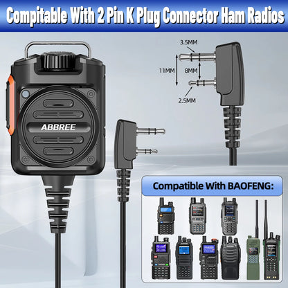 BaoFeng Walkie Talkie BF-780 2 Pin PTT Speaker Mic for Quansheng UV-K5 K6 Baofeng UV-5R BF-888S UV-5RH 21 17 PRO HAM Radio