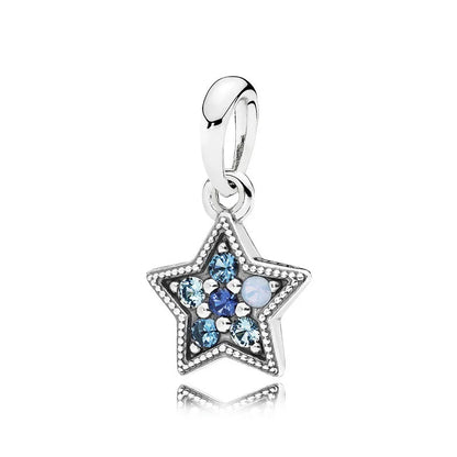Nuevo colgante de plata 925 compatible con pulsera original, joyas para mujer, serie azul, colgante de pulpo, delfín, búho, camaleón