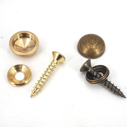 8Sets, Brass Decorative Nail, Mirror Advertising Board Cap Cover Self-tapping Screw, 9mm/12mm/13mm/15mm