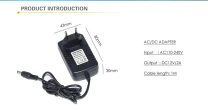 12 Volt Power Supply Transformer, AC 110V 220V  To DC 12V, EU US Power Adapter, Power Source Charger Converter DC12V 1A 2A 3A LED Driver