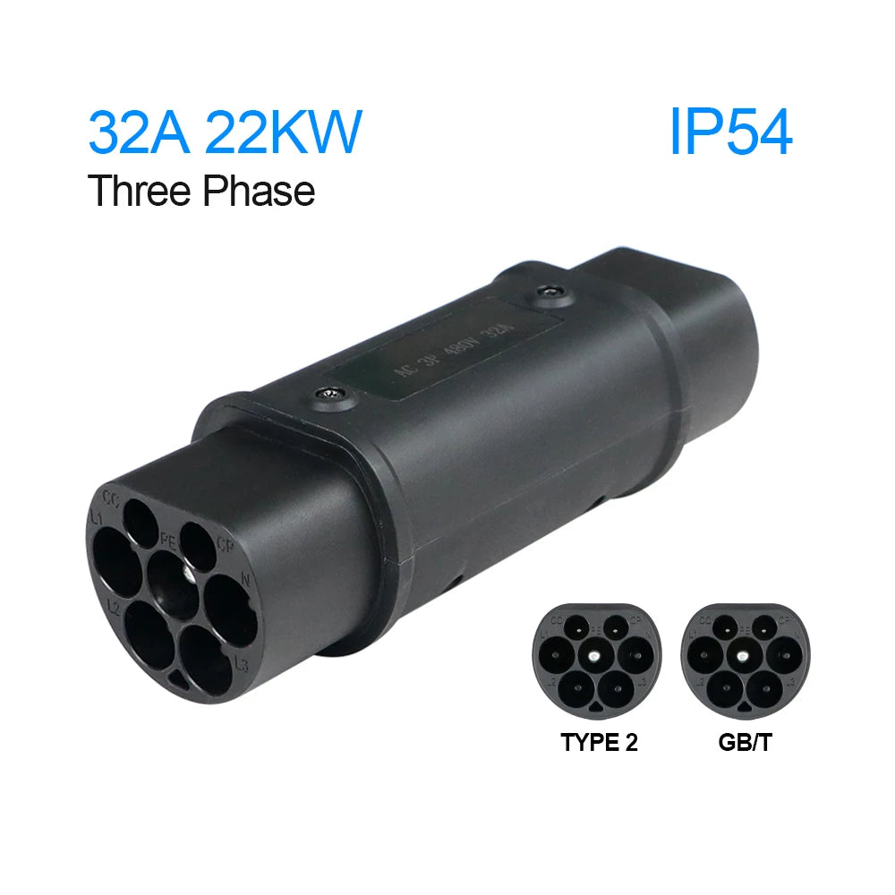Kolanky 32A 7.2 KW Type 2 to Type 1 Adapter Type 1 to Type 2 Converter Type 2 to GBT Adapter for Charging Electric Vehicles