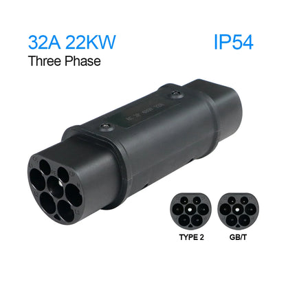 Kolanky 32A 7.2 KW Type 2 to Type 1 Adapter Type 1 to Type 2 Converter Type 2 to GBT Adapter for Charging Electric Vehicles