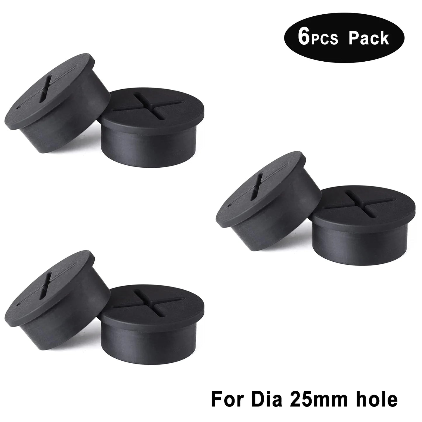 Desk Cord Grommet, Flexible Silicone Cable Hole Cover, Wire Organizer, Cable Pass Through, Round Gasket White