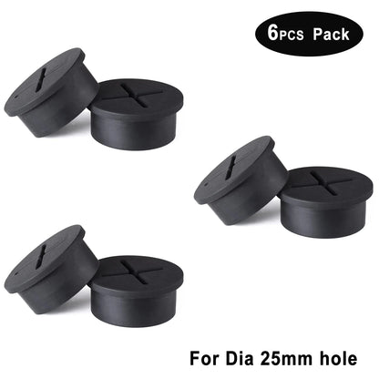 Desk Cord Grommet, Flexible Silicone Cable Hole Cover, Wire Organizer, Cable Pass Through, Round Gasket White