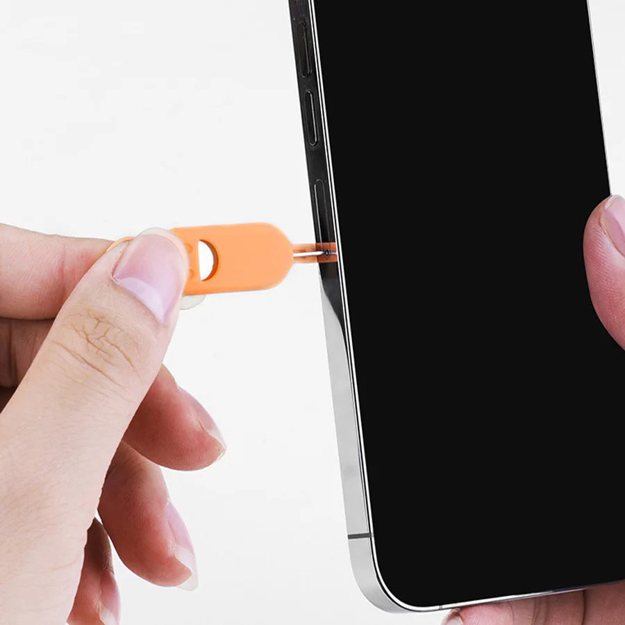2 IN 1 SIM Card Removal Needle Pin with Protector Holder Anti-Lost Phone SIM Cards Storage Case Tray Ejector Needle Opener