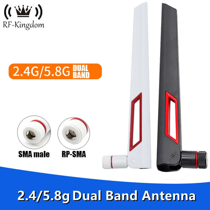 12dBi Dual Band WiFi Antenna, 2.4G 5G 5.8GHz, SMA Male/ RP-SMA Male Universal Antenna, Amplifier, WLAN Router Signal Booster