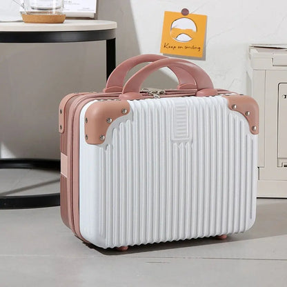 14-inch Lightweight Mini Travel Suitcase Cosmetic Box Waterproof Hand Luggage Organizer Makeup Case Portable Small Boarding Case