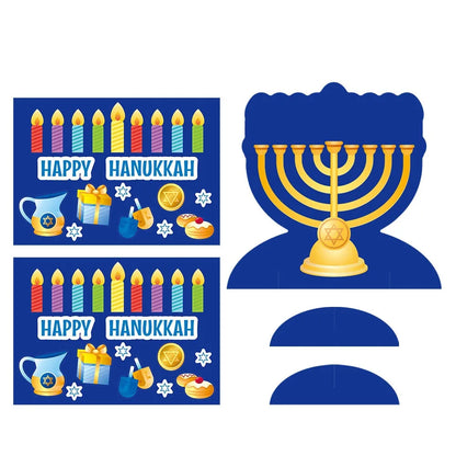 Judaism Happy Hanukkah Backdrop Jewish Jesus Passover Candlestick Party Decor Photographic Background Photography Photo Studio