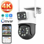 4K 8MP WiFi Surveillance Camera, Dual Lens, 4X Digital Zoom, AI Human Detect, ONVIF, Outdoor Security PTZ IP Cameras