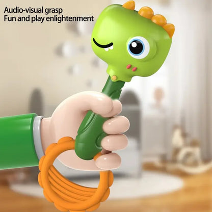 Cartoon Rattle, Newborn Sensory Grasp Toy, Chew-Safe Early Ed Handbell for Xmas & Bday Bite and Chew Toy Festival Gifts