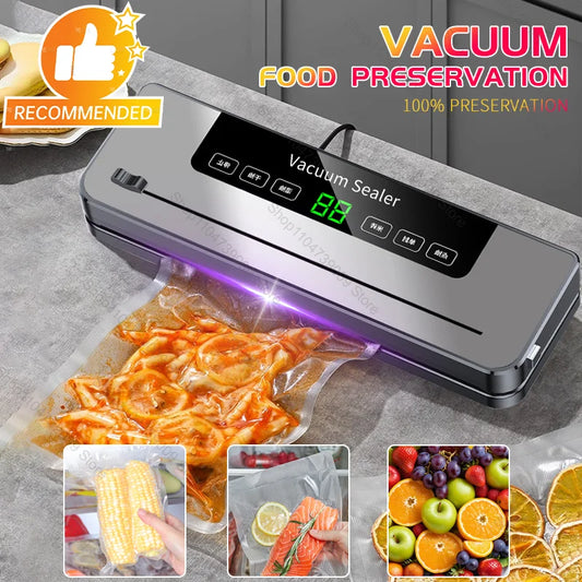 Food Vacuum Sealer Machine Wet Dry With UV Kitchen Storage Sealing Machine Built-in Cutter Food Vacuum Packaging Machine