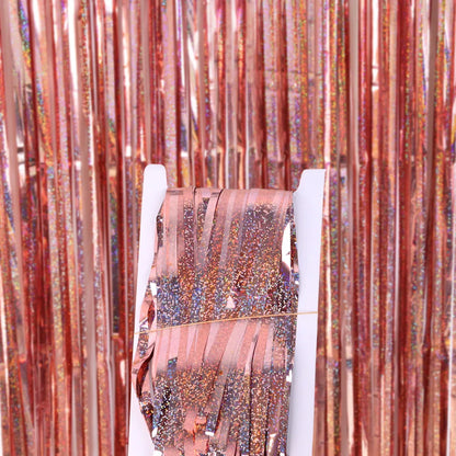 2/3M Party Background Wedding Decoration Foil Fringe Curtain Sequin Bachelorette Photo Backdrop Wall Curtain Birthday Baby Shower