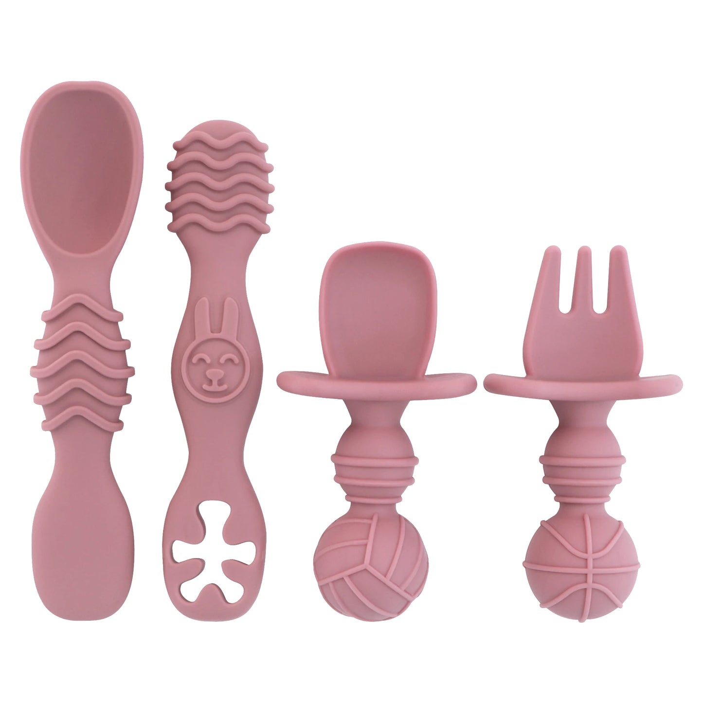 Fashion New 4-Pack Silicone Toddler Spoon Cutlery - Baby Feeding Supplies Toddler Food Supplies, Noodles, Perfect Christmas Gift
