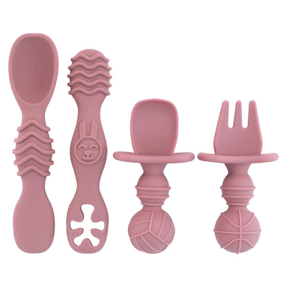 Fashion New 4-Pack Silicone Toddler Spoon Cutlery - Baby Feeding Supplies Toddler Food Supplies, Noodles, Perfect Christmas Gift