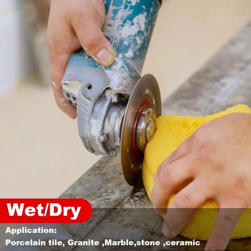 1Pc, Diamond Dry Cutting Blade Disc, Porcelain Ceramic Tile, Turbo Thin Cutting, Marble Concrete Sandstone, 105 115 125mm