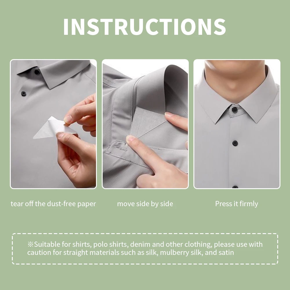 30/50pcs, Collar Stickers, Fixed Shirt, Collar Support Stereotyped Stickers For Easy Use, Disposable Collar