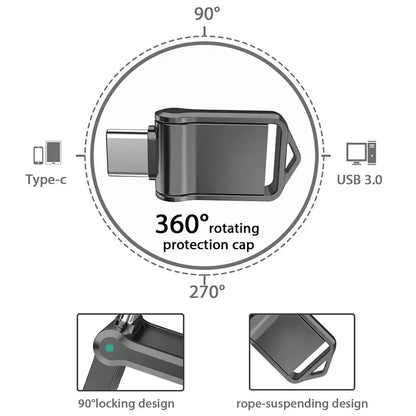 Mini 2TB Flash Drive USB 3.2 Fast Type C Pen Drive Memory Stick High Speed Data 512GB For Computers Phone PC Fast U Disk