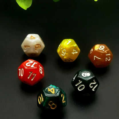 D12 12 Faces DND Dice Transparent Acrylic 12 Side Dice Set Polyhedral TRPG, Mtg, Rpg, Dice for DND or COC Game, 10PCs per Set