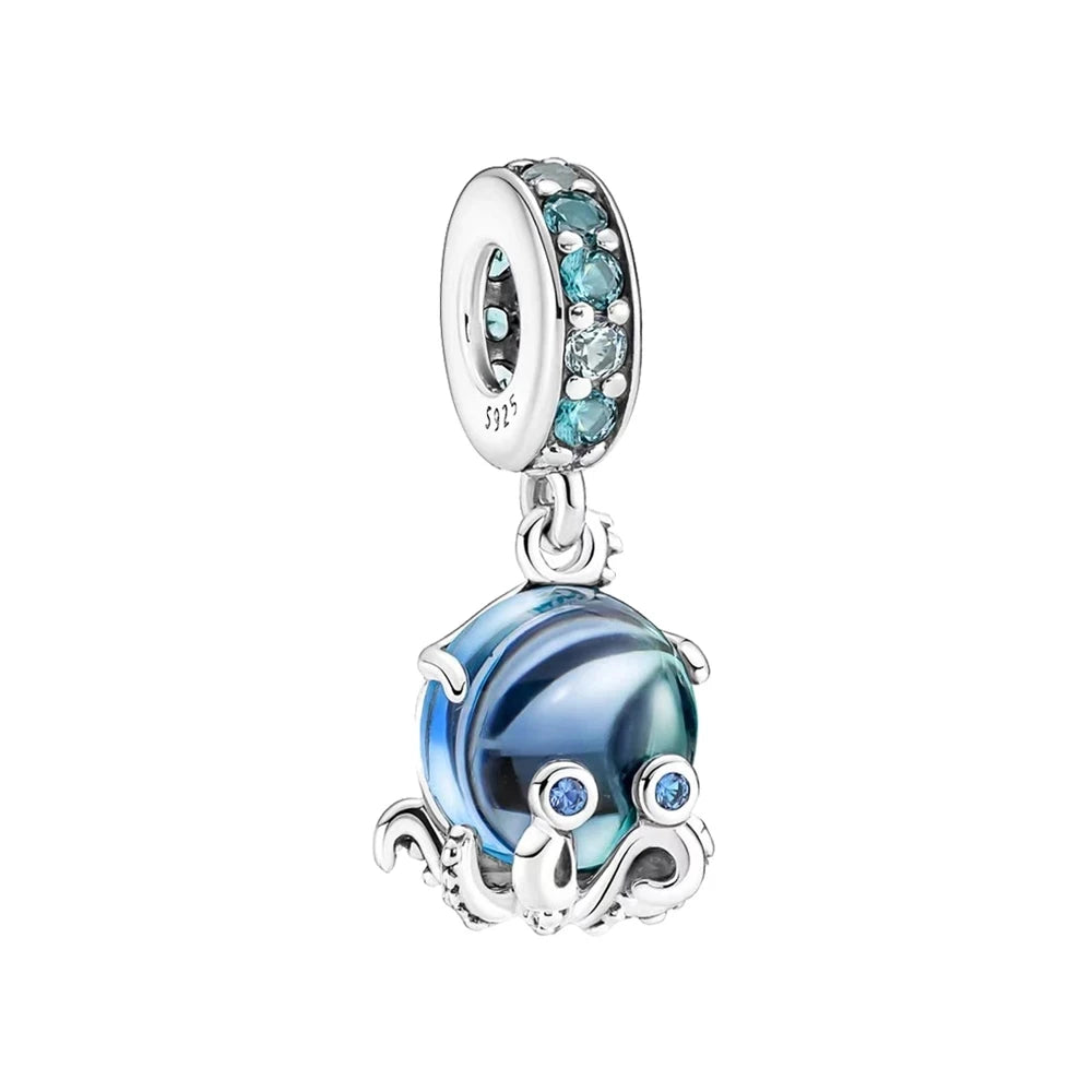 Sterling Silver Hot Sale  Ocean World Series Sea Turtle Starfish Little Crab Octopus Fashion Bead Fit Lady Bracelet DIY Jewelry