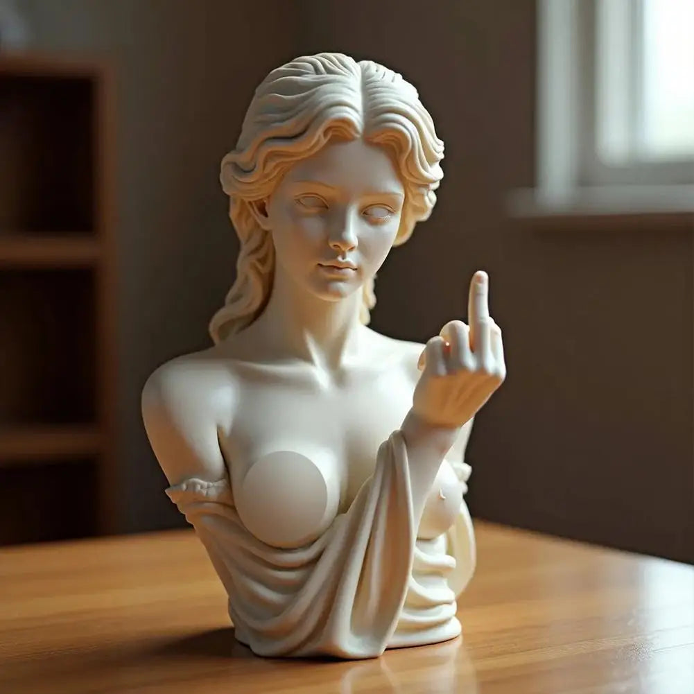Vienna Goddess Statue, Middle Finger Resin Art Decor Funny Offensive Sculpture, Desktop Novelty Gift Decor Statue Home Decor