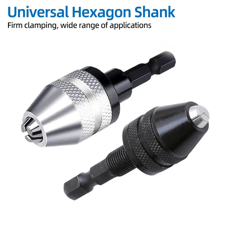 1Pc 1.5-10mm OR 0.8-10mm 1/4" Hex Shank Drill Chuck Keyless Drilling Quick Change Bit Adapter Converter Woodworking Power Tool