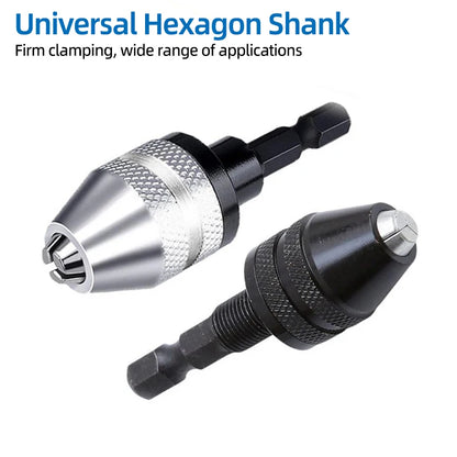 1Pc 1.5-10mm OR 0.8-10mm 1/4" Hex Shank Drill Chuck Keyless Drilling Quick Change Bit Adapter Converter Woodworking Power Tool