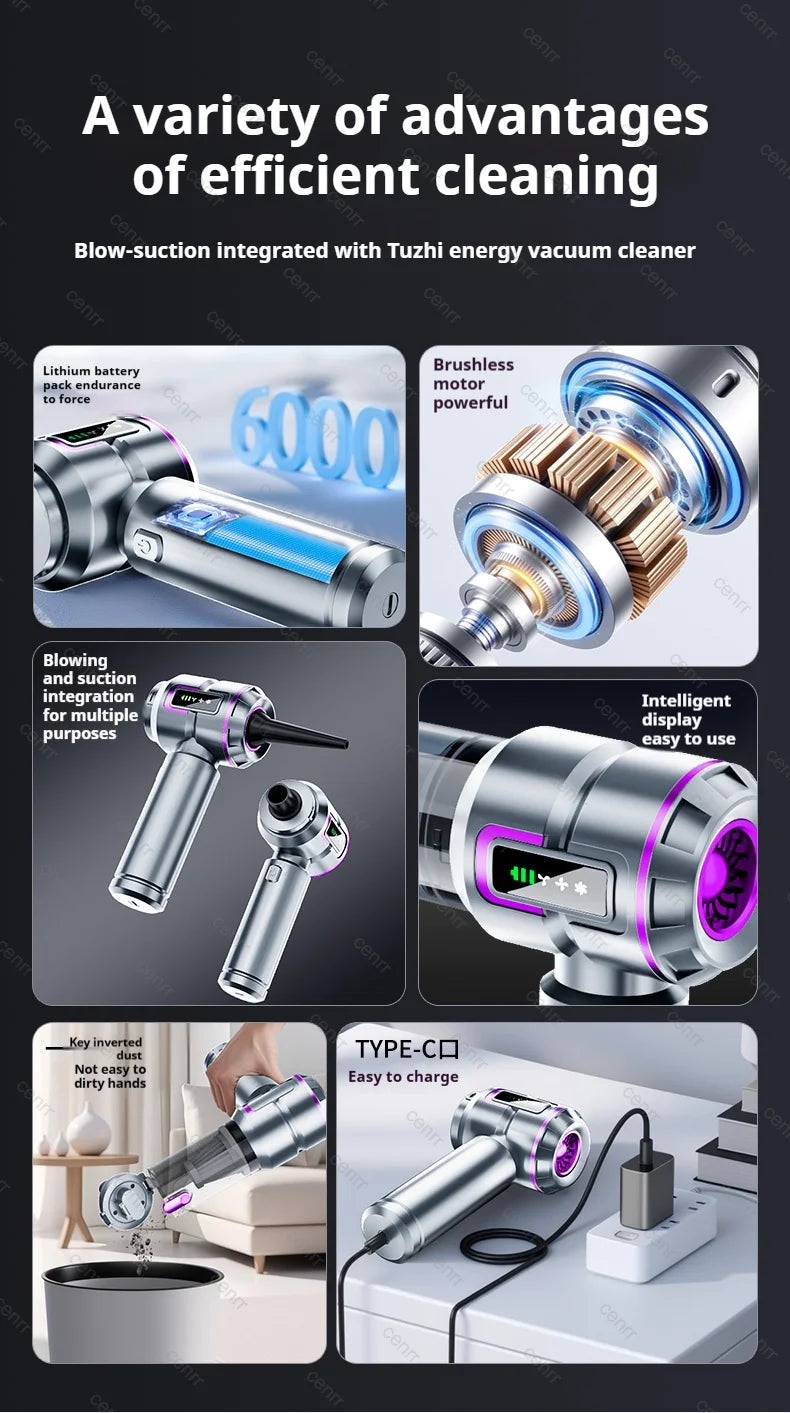 NEW Car Vacuum Cleaner, 998000PA Mini Cordless Powerful Portable Car Vacuum Cleaner for Home, Handheld Blower Car Cleaner