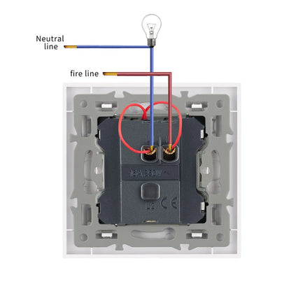 novski Crystal Tempered Glass Panel 1 Gang 1way, 1 Gang 2way, 2 Gang 1way, 2 Gang 2way, Wall Switch with LED Indicator 16A 250V