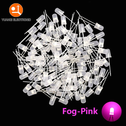 5mm LED Diode, F5 Assorted Kit, White Green Red Blue Yellow Orange Pink Purple Warm White, DIY Light Emitting Diode