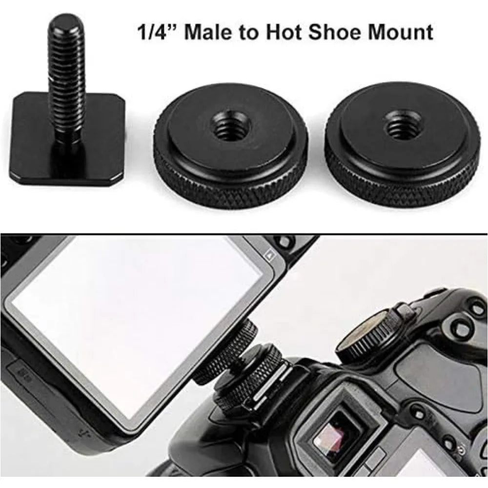 Camera Male to Female Conversion Screw 1/4" 3/8" Inch 20-Thread Fixed Mount Converter for DSLR Light Stand Tripod Ballhead