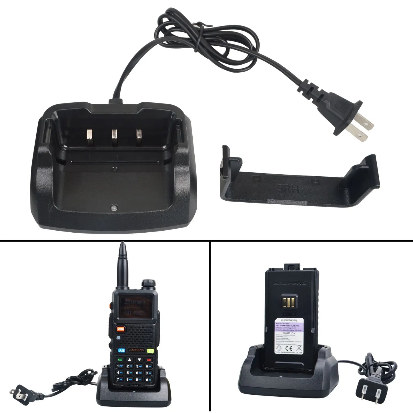 Baofeng UV-5RH Tri-band Walkie Talkie UHF 400-520MHz VHF136-174MHz 200-260MHz Wireless Fast Copy One Channel 7W 999Ch FM Radio