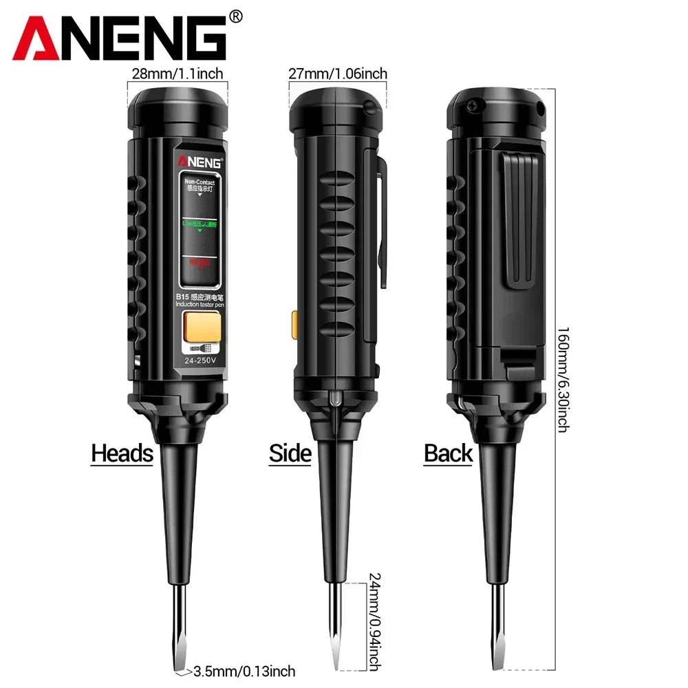 Multifunction Voltage Tester, Pen Detector, Induction AC 24V-250V Voltmeter, NCV Wire Line breakpoint electrician Tools, ANENG B15