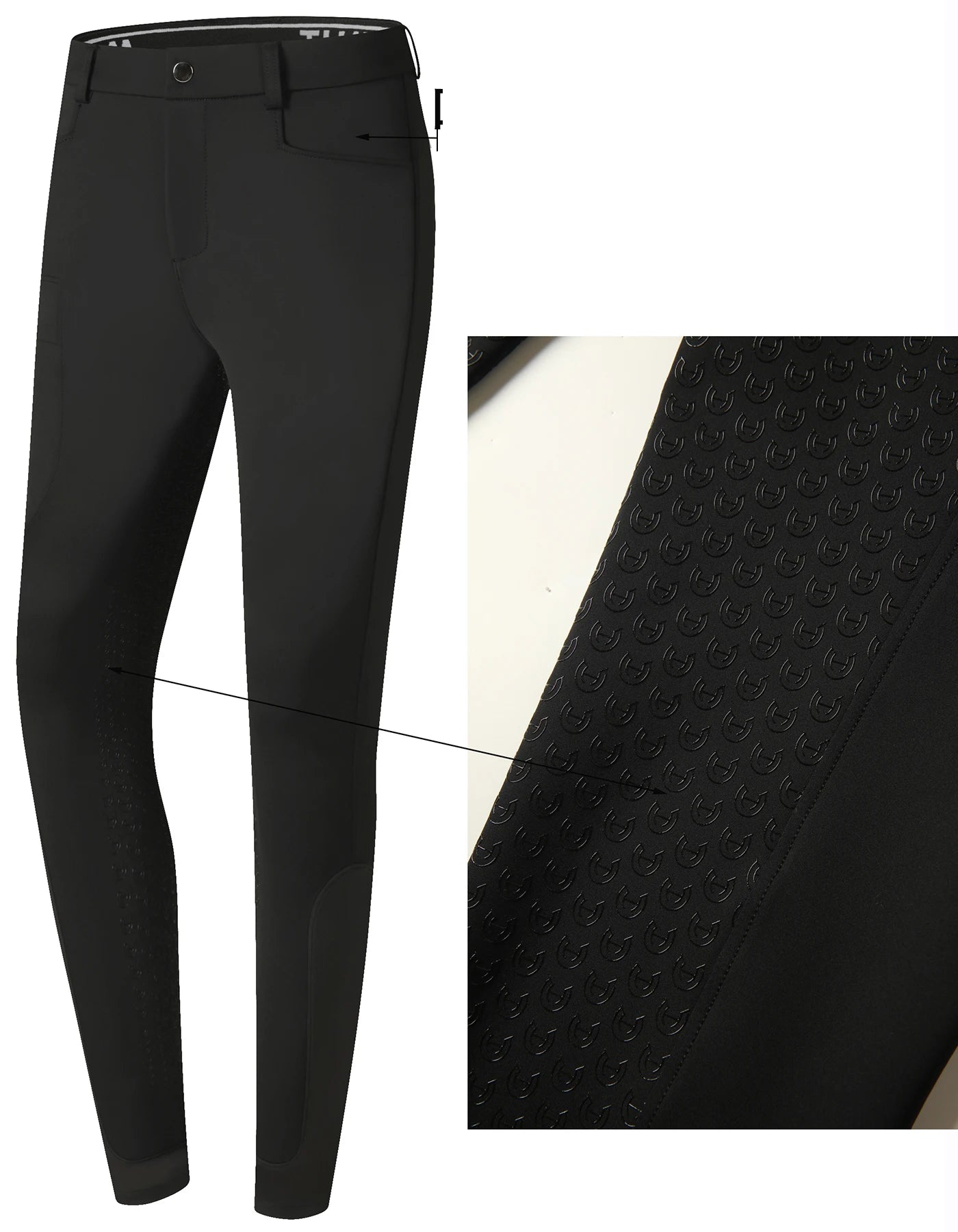 Professional Men's Equestrian Pants Full Silicone Anti-Slip Horse Riding Sports Pants Elastic Quick-Dry Horseback Riding Pants M