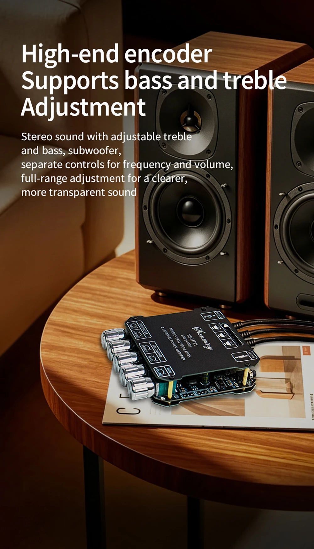 2.1 Channel Bluetooth 5.0 Subwoofer Amplifier Board 50W x 2 + 100W Power Audio Stereo Amplifier Board Bass AMP AUX