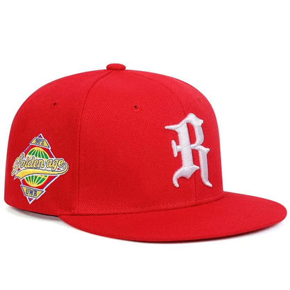 Gothic Letter R Embroidery Hip-hop Hats Spring and Autumn Outdoor Adjustable Casual Baseball Caps Sunscreen Hat