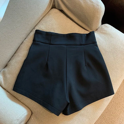 Women's Shorts Mooyufon Black Shorts Women Harajuku Elegance High Waisted Shorts A-Line Slim Casual Hot Girl Straight Pants Sexy