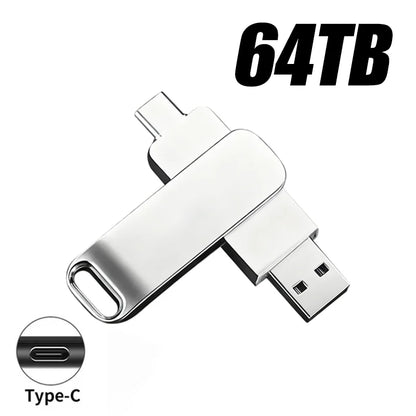 64TB USB 3.2 Flash Drive Metal Ultra-Speed Pen Drive 16TB 8TB Waterproof Type-C USB PenDrive For Computer Storage Devices 2026