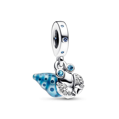 Sterling Silver Hot Sale  Ocean World Series Sea Turtle Starfish Little Crab Octopus Fashion Bead Fit Lady Bracelet DIY Jewelry