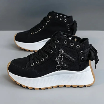 Designer Women Sneakers High Top Denim Canvas Shoes Female Girls Students Canvas Shoes for Women Lace Up Platform Sneakers