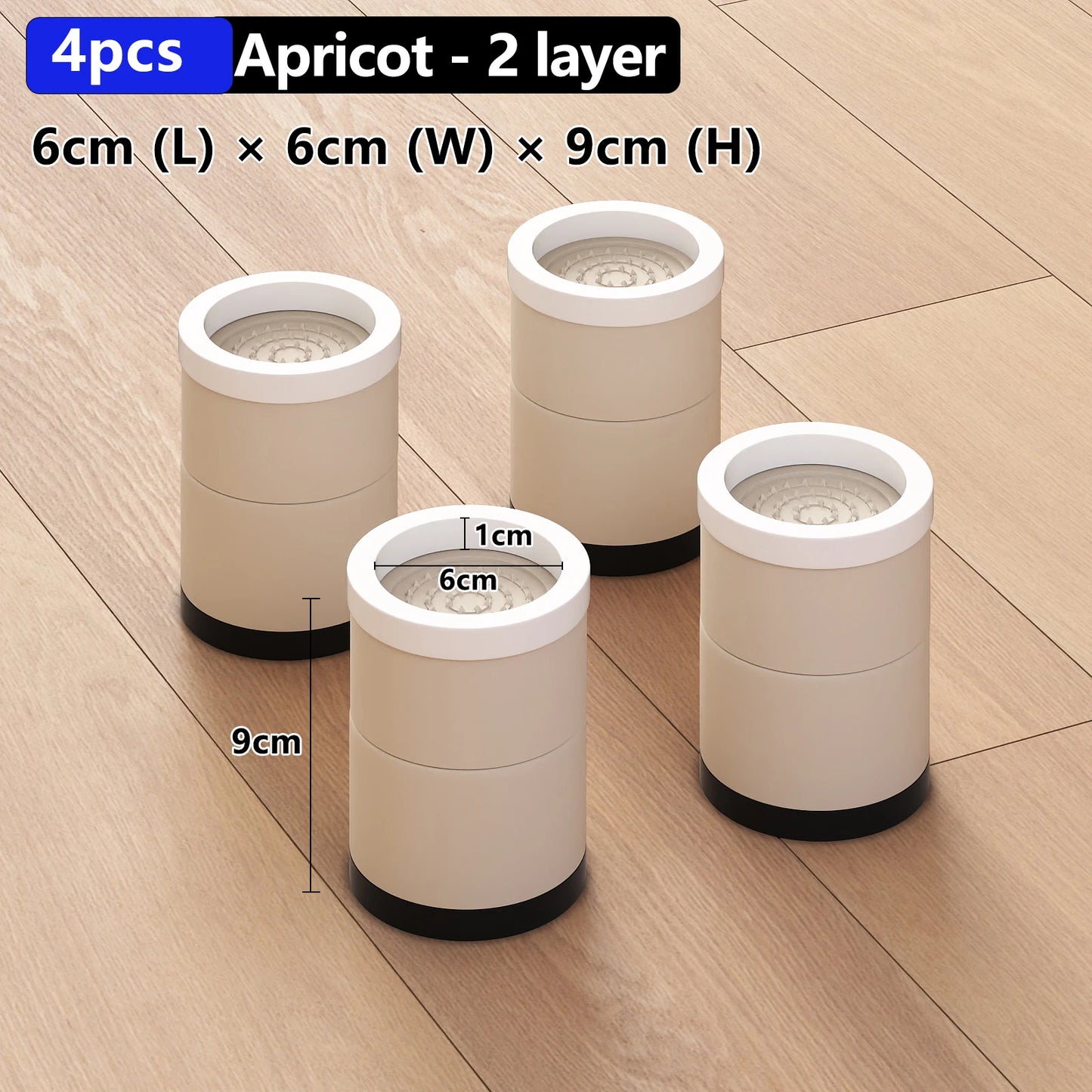 Stackable Furniture Heightening Foot Pads: Table Leg Pads, Coffee Table & Cabinet Base Risers, Bed Leg Heightening Pads