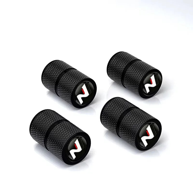4Pcs Car Wheel Tire Valve Caps Air Stem Covers For N Line Sonata Tucson Azera Elantra Veloster Kona Santa Accessories