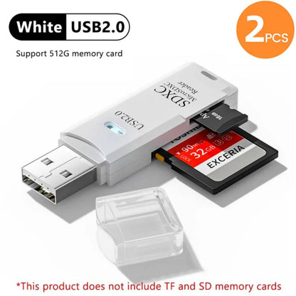 2-in-1 Multi-Functional USB 3.0 Card Reader Micro SD TF Memory Card Reader USB Flash Drive Card Reader Adapter for PC Laptops Accessories