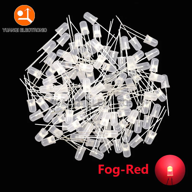 5mm LED Diode, F5 Assorted Kit, White Green Red Blue Yellow Orange Pink Purple Warm White, DIY Light Emitting Diode